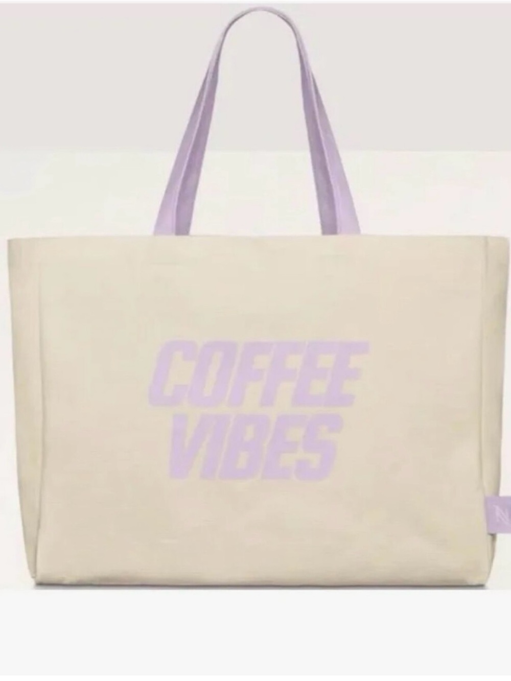 Nespresso Canvas Tote Bag - Coffee Vibes in Lavender and Cream